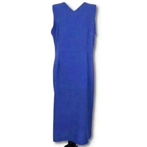 Drapers & Damons Womens dress size 14 blue paisley V-neck career vintage 90s